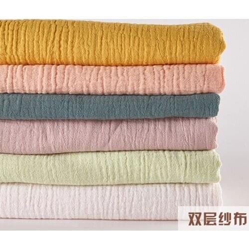 Sewing Fabric Cotton Crepe Double Layer Gauze Fabric Soft For Baby Swaddle Or Bath Towel 50x130cm