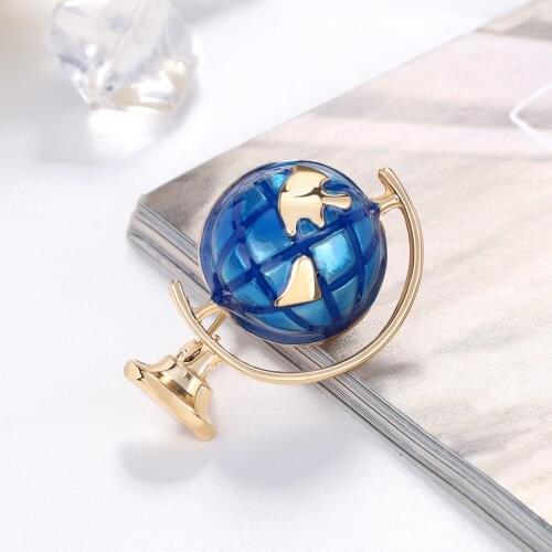 Enamel Globe Earth Ball Brooch Pins For Men And Women Gift Chritmas New Year Gift