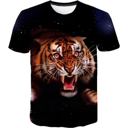 2020 casual hip-hop 3D printing animal/anime sleeve round neck T-shirt 3D pattern hip-hop personality T-shirt for men and women