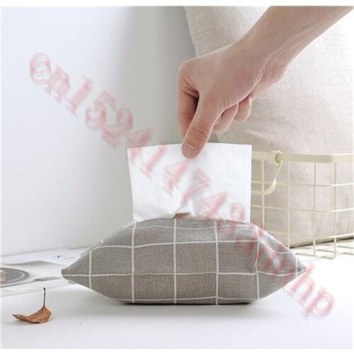 Cotton Linen Tissue Box Towel Napkin Dispenser Storage Bag Paper Holder Cover Tissue Case Home Car Desktop Organizer