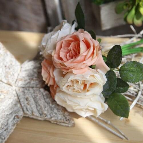 Artificial Silk Wild Roses Flower Bouquet Wedding Home Furnishing Background Scenery Photography Decoration Free Shipping