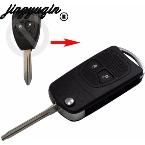 Jingyuqin 2 Button Car-styling Remote Key Blank& Key Shell /Car Key Case For Chrysler For Jeep Compass For Dodge Wrangler