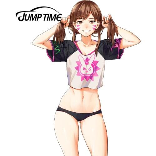 JumpTime 13cm x 9.1cm Lovely Girl D.Va (Hana Song) Render Overwatch Game Decal Car Body Window Trunk Car Sticker JDM Euro Drift