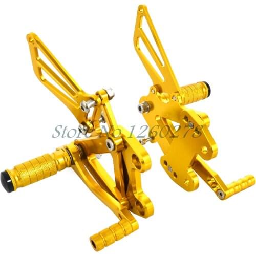 NICECNC Rear Adjustable Footrest Bracket Sets For Kawasaki Ninja ZX6 ZX6R 1998-2002 ZX9R 1998-2003 ZZR600 2005-2008