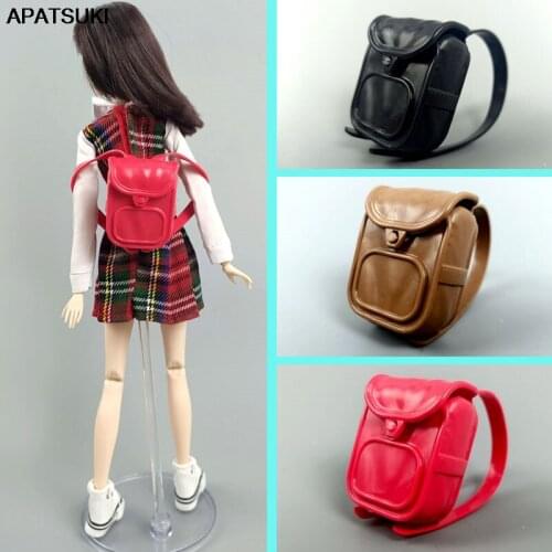 1Set Fashion Dolls Accessories Set For Barbie Doll Students Dress Leather School Bag Backpack Canvas Shoes 1/6 BJD Kids DIY Toys
