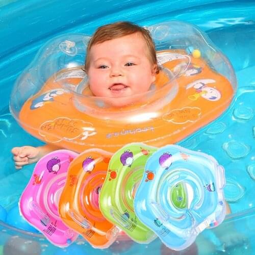 Inflatable Neck Float Circle Thicken Bathing Pool Accessories Baby Swimming Ring Float Tool Cartoon Print Safety Infant