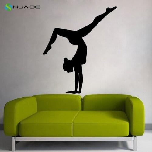Gymnast Wall Decals Sport Girl Decal Gym Design Home Interior Vinyl Sticker Bedroom Art Mural Yoga Wall Sticker Poster A119