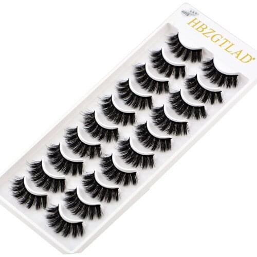 2019 NEW 10 pairs 100% Real Mink Eyelashes 3D Natural False Eyelashes 3d Mink Lashes Soft Eyelash Extension Makeup Kit Cilios