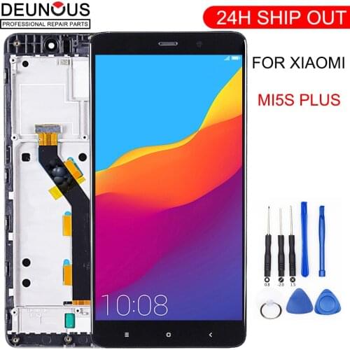 New LCD display for xiaomi MI5S plus 5.7 inch touch screen Digitizer assembly Button Light Frame with Free Tools