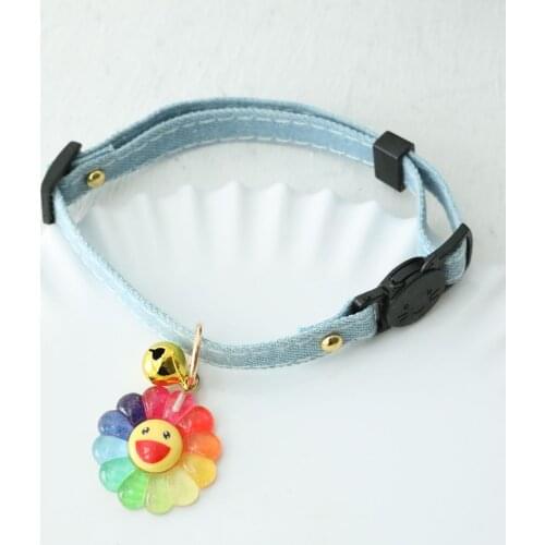Pet Rainbow Smiley Collar Summer Cute Ornaments Cartoon Necklace Kitten Puppy Teddy Fashion Neck Circumference Pet Accessories