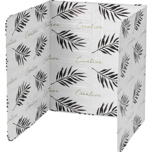 Nordic Style Leaf Pattern Kitchen Aluminum Foil Oil SlabAnti-Splashing Oil Baffle High Temperature Insulation Board