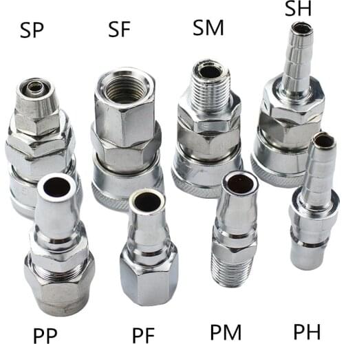 Pneumatic fitting C type Quick connector High pressure coupling PP20 SP20 PF20 SF20 PH20 SH20 PM20 SM20 work on Air compressor