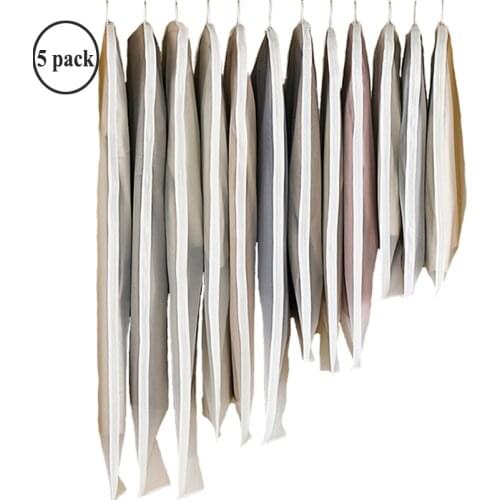 Hanging Garment Bag Protector Cover Lightweight Clear Full Zipper Dress Coat Suit Bags Dust Cover for Closet Clothes Storage Bag