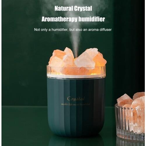 Portable Air Humidifier Crystal Stone Aromatheraphy USB Wireless Aroma Essential Oil Diffuser Soft Light Cool Mist Air Purifier