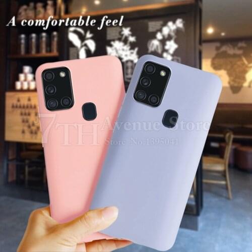 Shockproof Matte Case For Samsung Galaxy A21S Case Camera Protective Bumper For Samsung A21 A 21 A21S Back Cover Simple Case