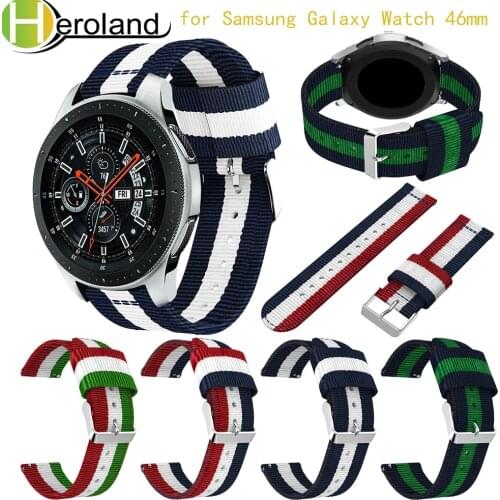 For Samsung Galaxy Watch SM-R800 46MM smart Watch band 2018 Wristband 22MM Replacement Fine Woven Nylon Accessorie Sport Strap