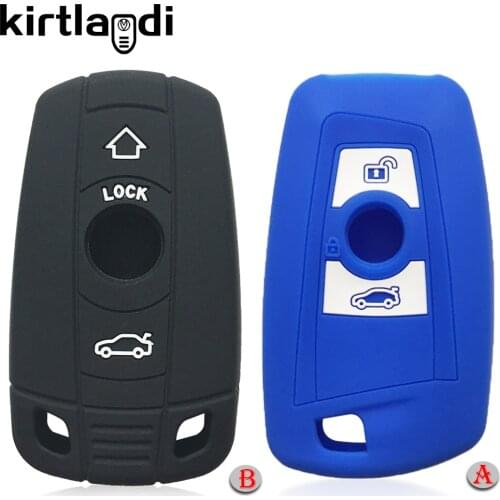 Silicone key cover shell case for BMW f10 f20 f30 f25 x3 CAS4 serie 1 3 5 7 f80 X4 f26 holder 3 button remote key protection fob