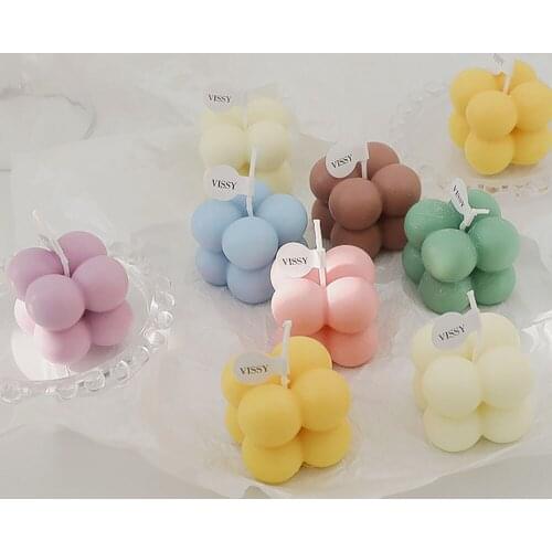 Bubble Aromatherapy Candles Soy Wax Small Rubiks Cube Creative New Year Gift Handmade Home Decorations Shooting Props Souvenir