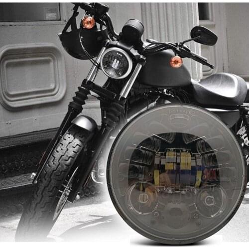 DOT 5 3/4" 5.75 LED Headlight For Indian Scout Motorcycle Bobber Cafe Racer 883 XL1200 Iron Hi Low DRL Turn Signal Lights