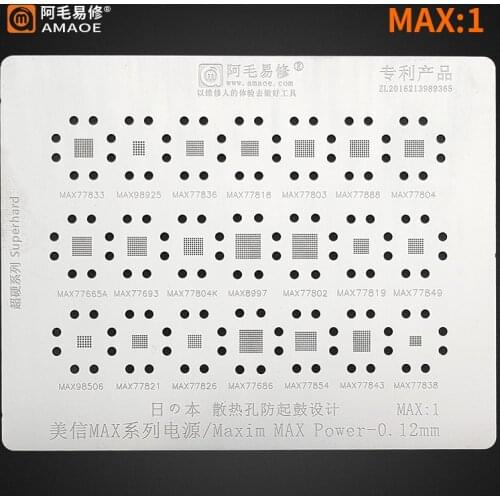 BGA reballing Solder template stencil for Maxim MAX power ic MAX77888 MAX77833 MAX98925 MAX77804 MAX77665A MAX77854