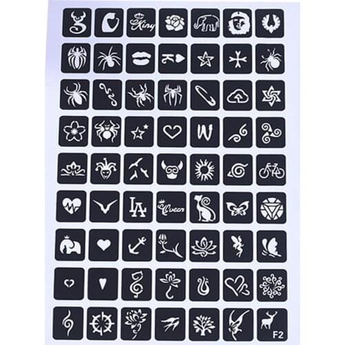 Henna Tattoo Stickers Stencils Glitter Tattoo Stencil Template Kids Cute Butterfly Woman Girl Flower Small Cartoon Drawing P8B4