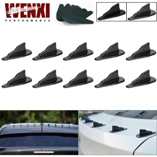 Universal EVO-Style ABS Roof Shark Fins Spoiler Wing Kit Vortex Generator 10pc WX-SFB08