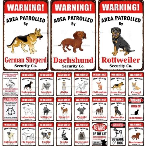 Vintage Animal Warning Danger Metal Signs Beware of The Dog Cat Poster Retro Wall Plaque Pub Bar House Painting Man Cave Decor