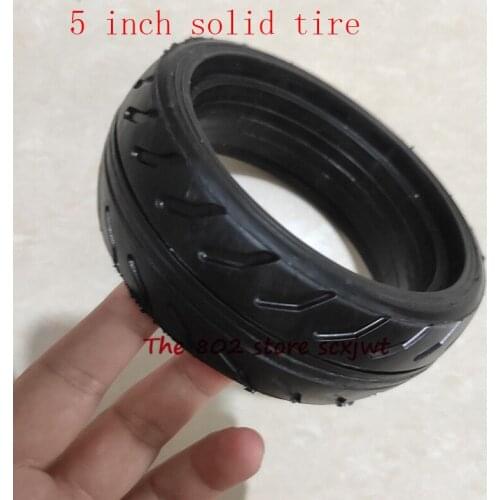 High quality 5 inch solid tire 5'' tubeless tyre for balancing car, electric skateboard , Trolley Cart , baby carriage