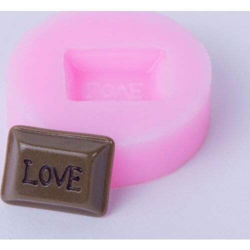 YF063 Love Chocolate Silicone Mold - Charm Resin Jewelry Making Pendant Sugarcraft Miniaturesweet Candy Chocolate Fondant