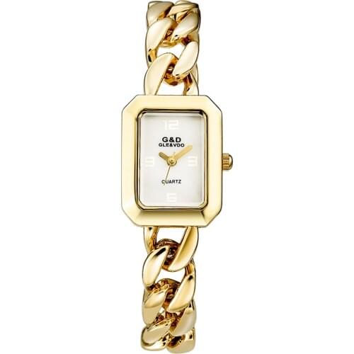 Fashion and Leisure Ladies Gift Watch G&D Stainless Steel Bracelet Watch Jewelry Quartz Watch Japanese Movement