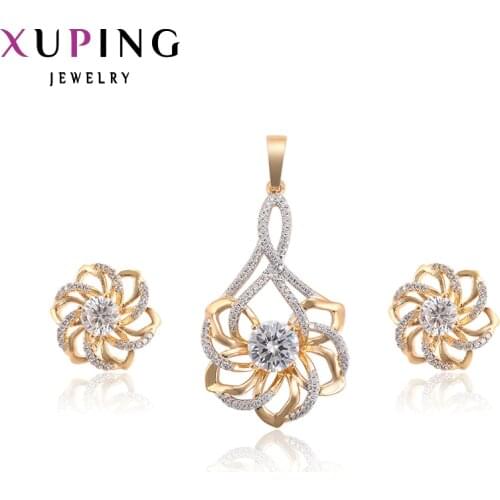 Xuping Luxury Fashion Elegant Temperament Set for Girls Women Charm Popular Style Jewelry Sets Christmas Gift 64906