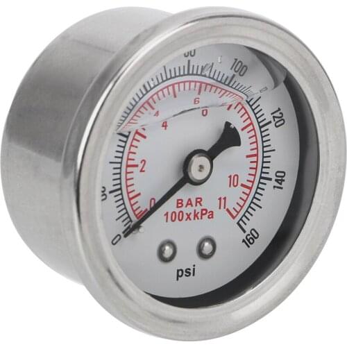 Liquid 0-160 psi 1/8 NPT Oil Press Gauge Fuel Pressure Gauge Meter for Auto Tester Monitoring System Universal Liquid