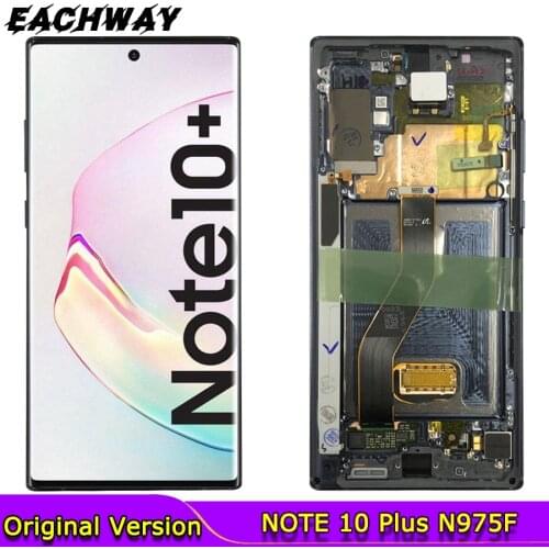 For 6.8" Samsung Galaxy NOTE 10 Plus N975 N975F LCD Display Touch Screen Digitizer Assembly DS For SAMSUNG NOTE 10 + N9750 LCD
