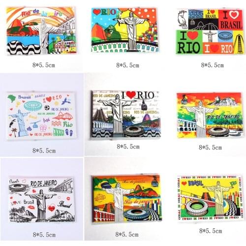 1PC 8*5.5cm Rio De Janeiro Brazil Tin Paper Refrigerator Magnet Kids gift Souvenir Home Decoration Paper Fridge Magnet