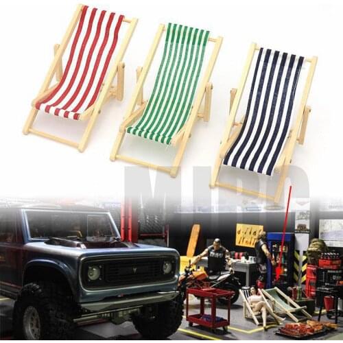 1pcs Simulation Wood Fold Beach Chair For 1/10 RC Crawler Car TRX4 Defender Bronco Scx10 90046 RR10 TRX-4 RC4WD D90 D110 Axial