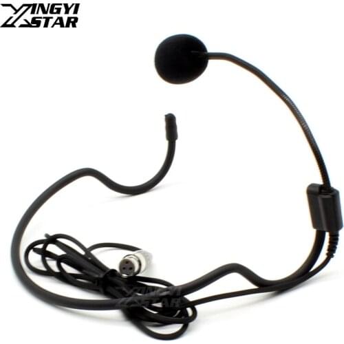 10Pcs Mini XLR 3 Pin TA3F Connector Wired Earhook Headworn Mic Condenser Headset Microphone Karaoke Mixer For PC Wireless System
