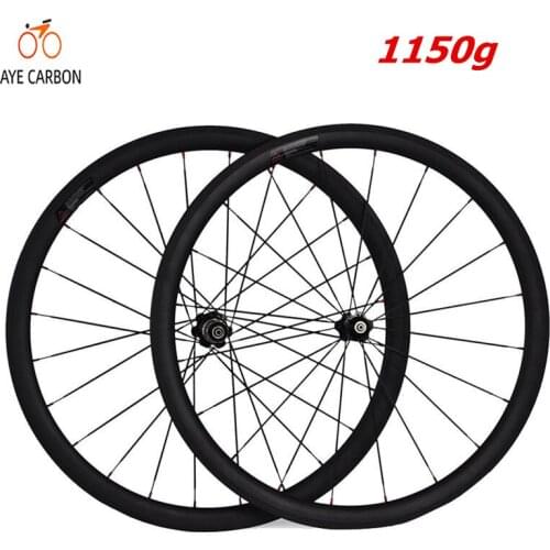 1150g light weight carbon 700c road wheels with Powerway hub 38 50 60 88mm deep clincher tubular carbon road bike wheelset