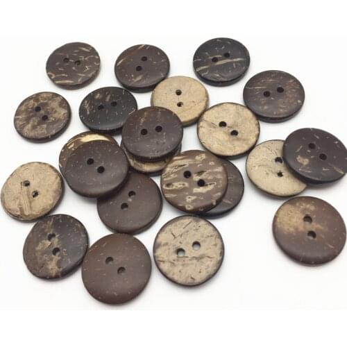 200pcs/lot 18mm Brown Natural Coconut Shell Buttons Round Sewing 2 Holes Button For Garments or Scrapbooking