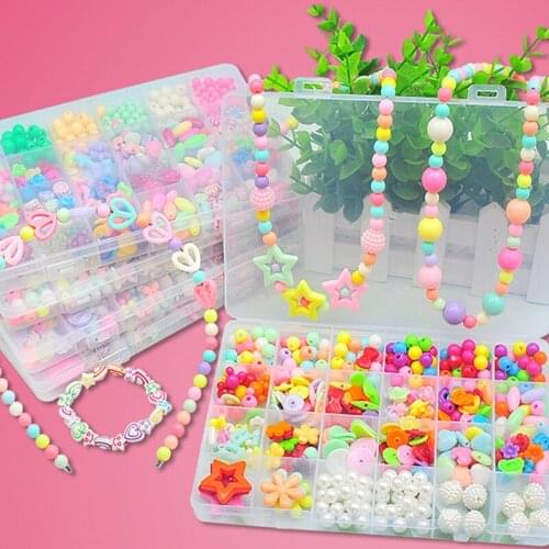24 Grid DIY Children Beads Toy Amblyopia Correction Wear Bead Educational Toy Girl Hand Wear Bead Set