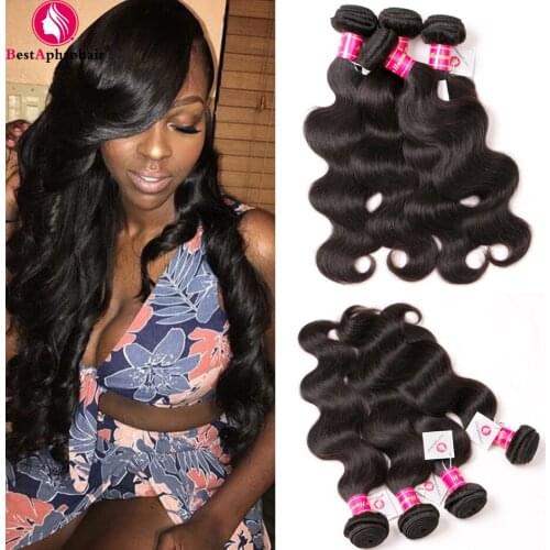 4 Bundles Deal Body Wave Bundles 8-24 Inch Brazilian Hair Weave Bundles Non-Remy Human Hair Bundles BESTAPHROHAIR
