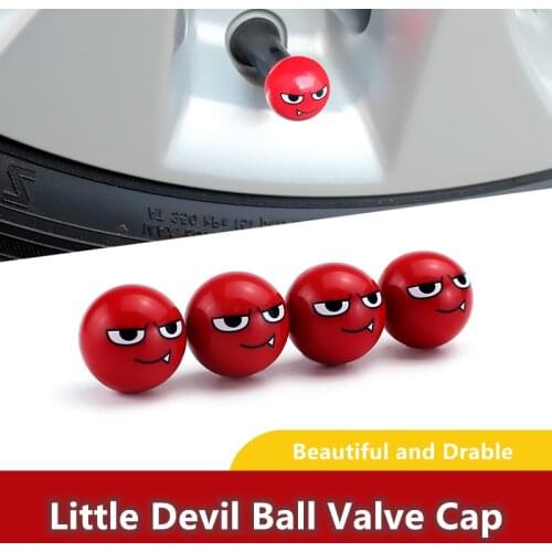 4Pcs/Set Universal Car Red Devil Style Antirust Copper Core Motorcycle Bike Car Wheel Tyre Tires Valve Stem Caps