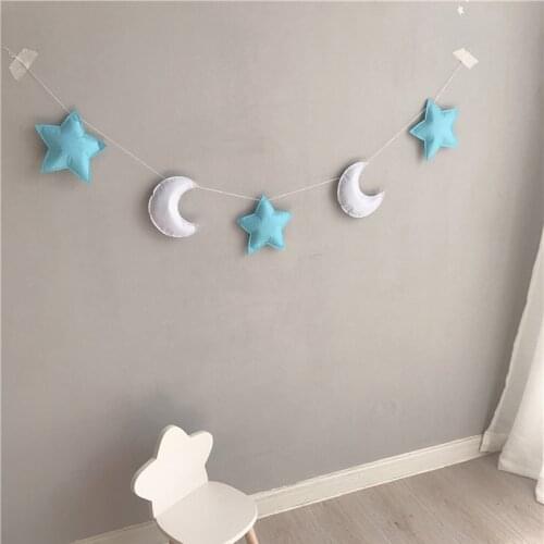 5pcs Star Moon Beauty Hanging Wall Decor Window Decoration New Garland Kids Bedroom Tent Bed Mat Baby Shower Bunting Ornament