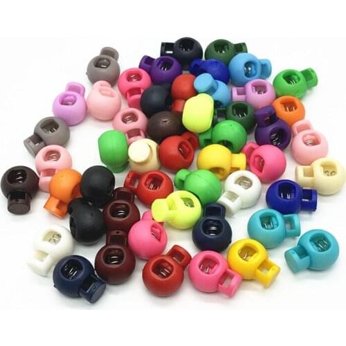 50pcs Mixed Colorful High-grade Plastic Stopper Cord Lock Tighten Spring Cord End Buckles DIY Clothing Adjustment Button Accesso