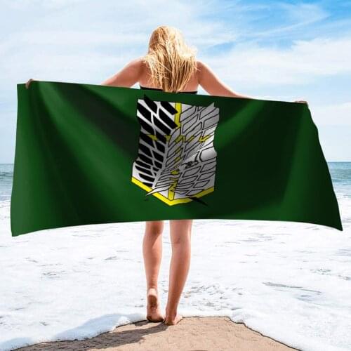 75*155cm Attack on Titan Beach Towel Bath Robe Cosplay Shingeki No Kyojin Survey Corps Cloak Cape Air-Condition Blanket