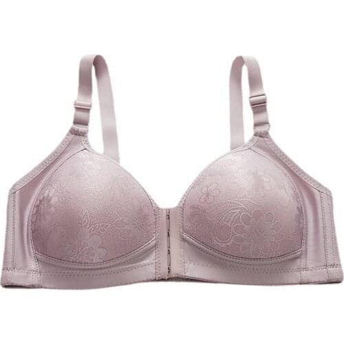 Women Front Closure Seamless Sexy Push Up Bra Wire Free Full Cup Cotton Side Collect Brassiere Plus Size Nursing Bra