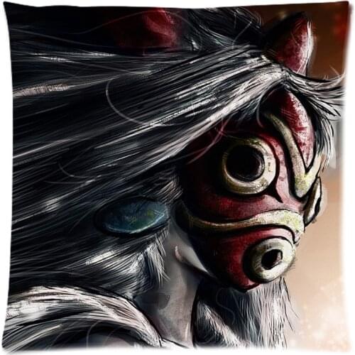 Polyester Cushion Cover Princess Mononoke Decorative Pillowcase Modern Home Decor Customized Sofa Throw Pillow Cover 45x45cm