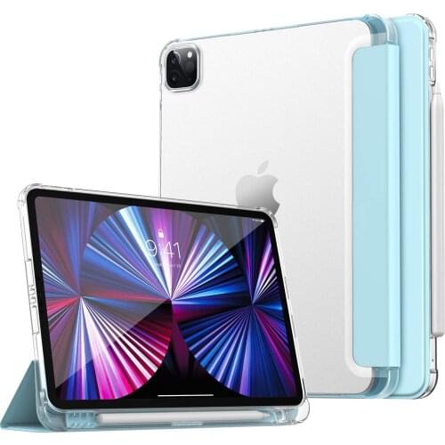 For iPad Pro 12.9 2020 Case Pencil Holder Cover,Smart Cover Trifold Stand Auto Sleep/Wake for iPad Pro 2020 12.9 Protective Case