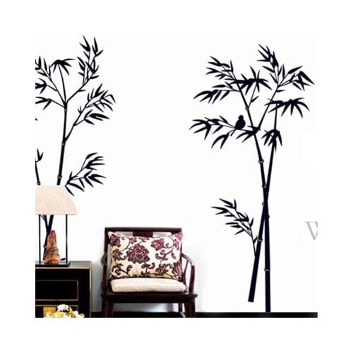 Black Bamboo Wall Sticker Living Room TV Background Wall Decoration Bedroom Decor Sofa Wall Pictures Bathroom Decor Mural