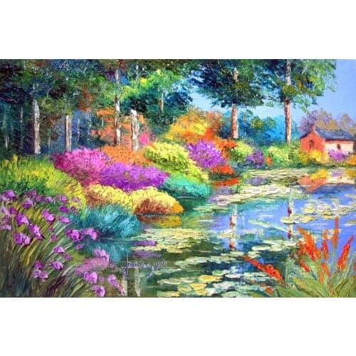Lotus pond view The wooden puzzle 1000 pieces ersion jigsaw puzzle white card adult childrens educational toys