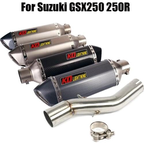 For Suzuki GSX250 250R Exhaust System Middle Link Pipe Connect Tube Exhaust Pipe Muffler Silencer Tip Motorcycle